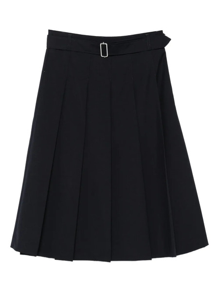  Officine Generale Midi Kendra Pleated Belted Skirt - Blue 