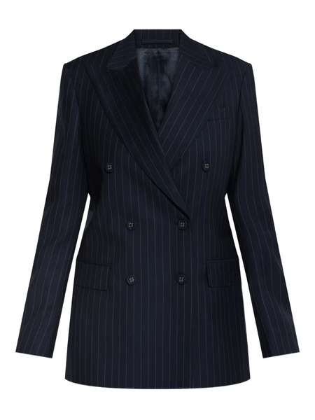  Officine Generale Pinstripe Double-breasted Jacket - Blue 