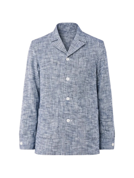  Officine Generale Sheldon Patch-pocket Cotton Overshirt - Blue 