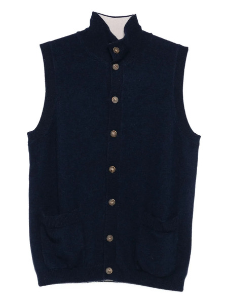  Oliver Lattughi Button-fastening Patch-pocket Vest - Blue 