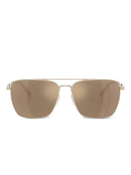  Oliver Peoples R-15 Square Frame Sunglasses - Gold 