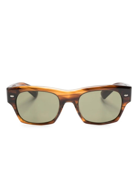  Oliver Peoples Tortoiseshell-effect Rectangle-frame Sunglasses - Brown 