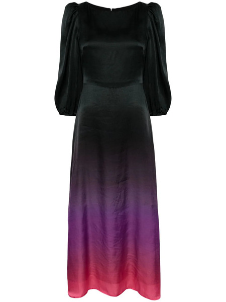  Olivia Rubin Gradient-effect Satin Maxi Dress - Black 