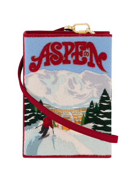 Olympia Le-tan Aspen Embroidered Clutch Bag - Blue 