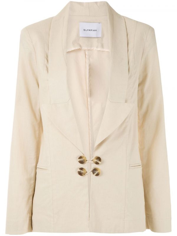  Olympiah Bryone Plunge Neck Blazer - Neutrals 