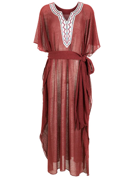  Olympiah Embroidered Beach Dress - Brown 