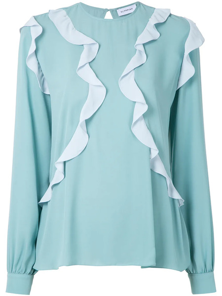  Olympiah Mosaicos Ruffle-trim Blouse - Blue 