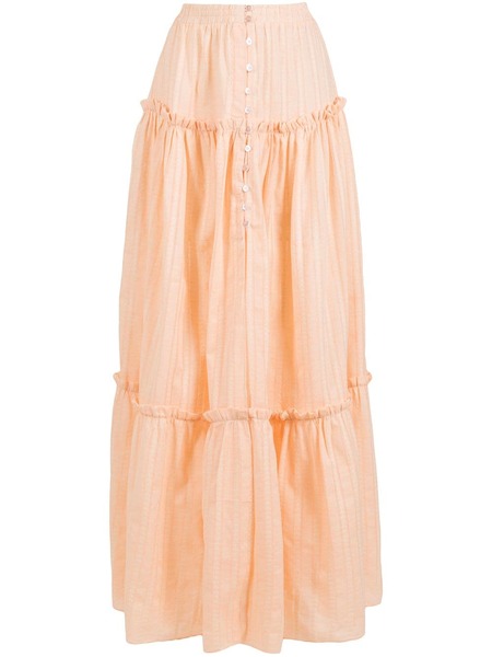  Olympiah Saia Tiered Maxi Skirt - Orange 