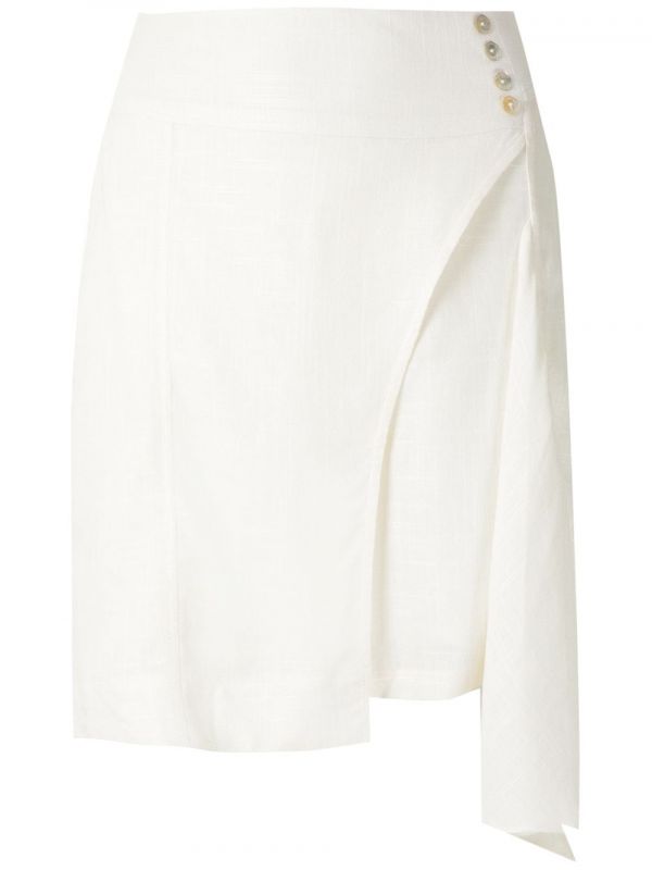  Olympiah Ylang Asymmetric Short Skirt - White 