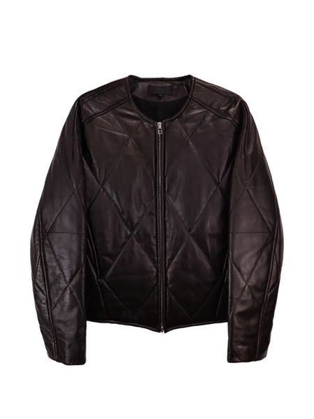  Omar Afridi Quilted Leather Jacket - Brown 