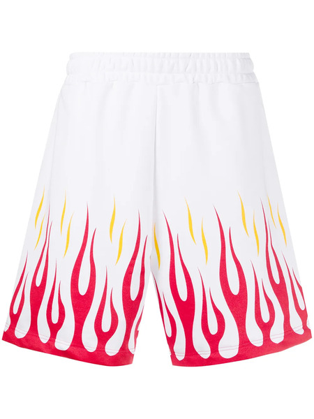  Omc Flames Print Track Shorts - White 