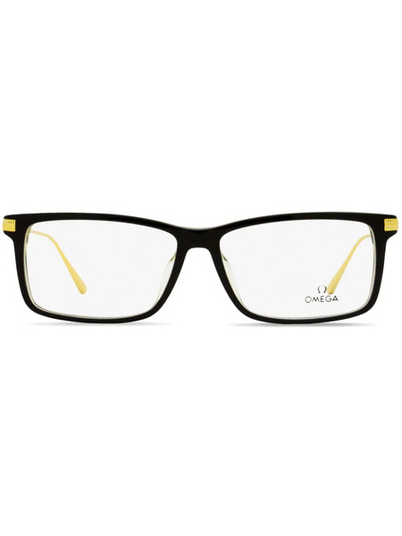  Omega Eyewear Rectangle-frame Glasses - Black 