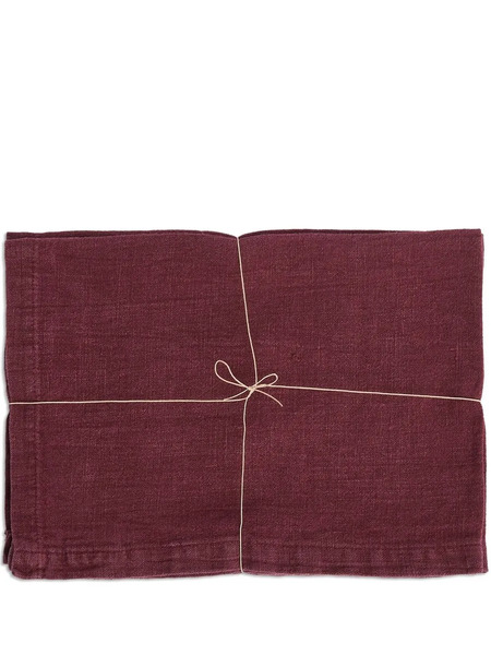  Once Milano Set Of Two Linen Placemats - Red 