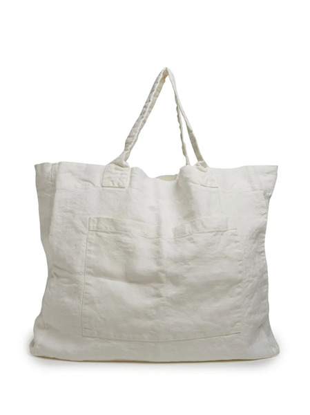  Once Milano Weekend Linen Tote Bag - White 