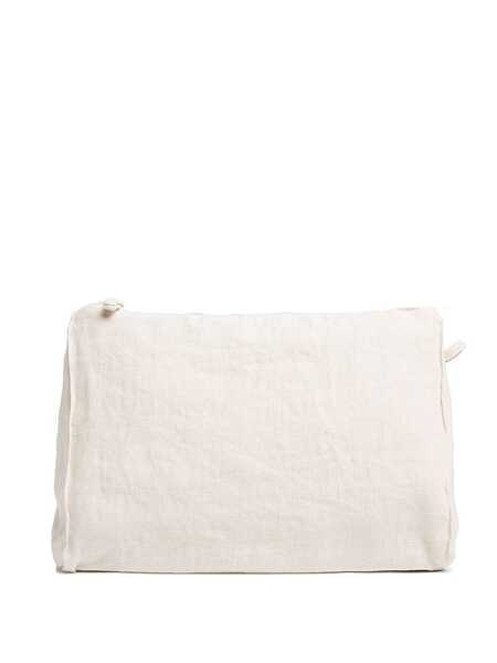  Once Milano Zip-up Linen Wash Bag - Neutrals 