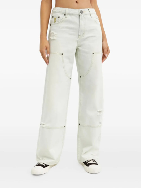  One Teaspoon Distressed Wide-leg Jeans - Neutrals 