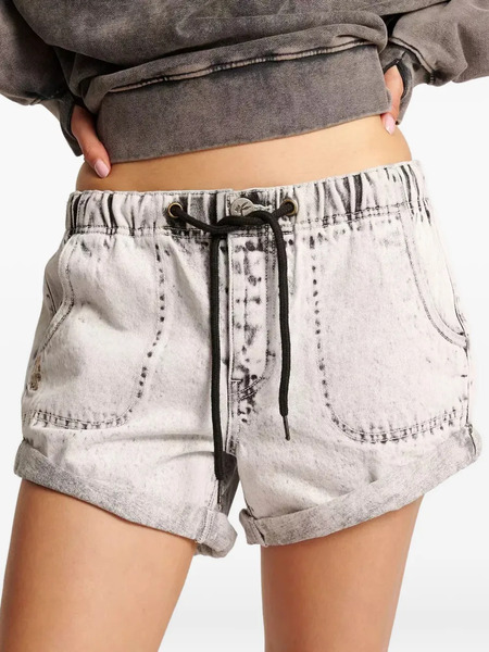  One Teaspoon Elasticated Waistband Shorts - Grey 
