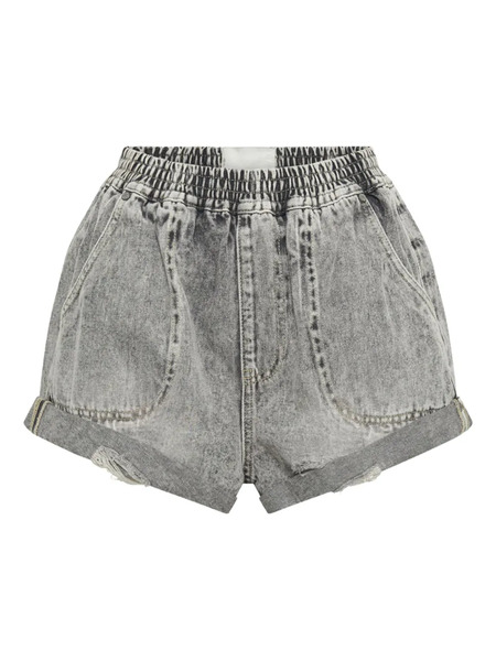  One Teaspoon Hunters Elasticated Denim Shorts - Grey 