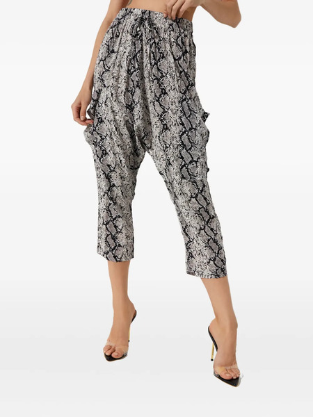  One Teaspoon Snake-print Cropped Trousers - Grey 