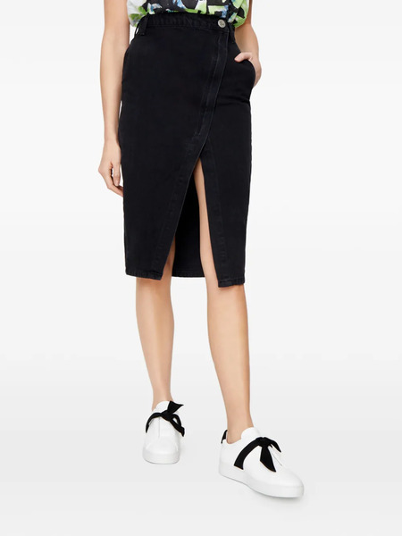  One Teaspoon Split High-rise Midi Skirt - Black 