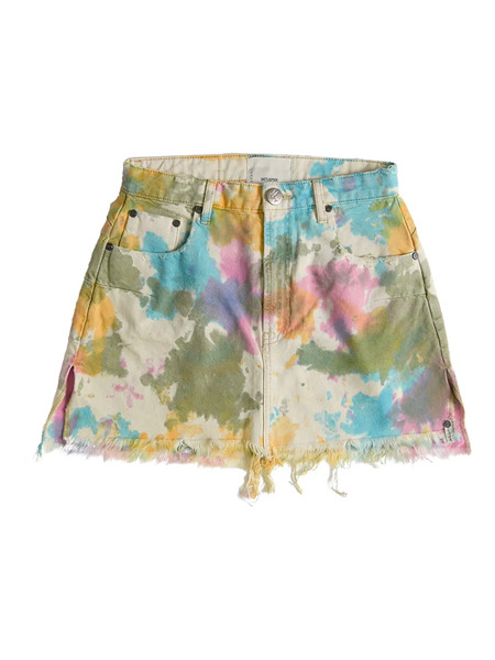  One Teaspoon Tie-dye Frayed Skirt - Neutrals 