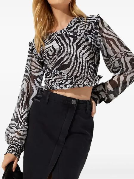  One Teaspoon Zebra-pattern Blouse - Black 