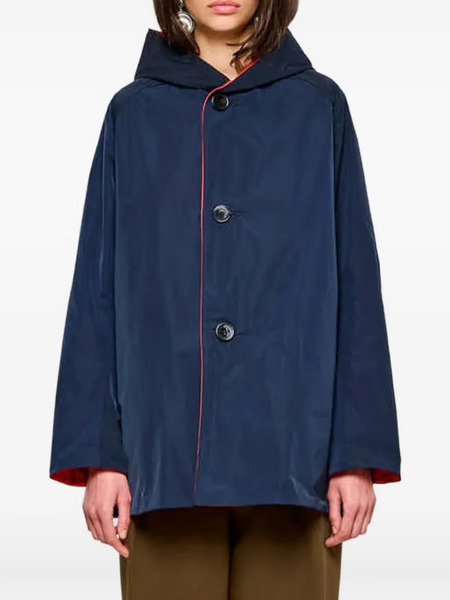  Oof Wear Reversible Hooded Button Jacket - Blue 