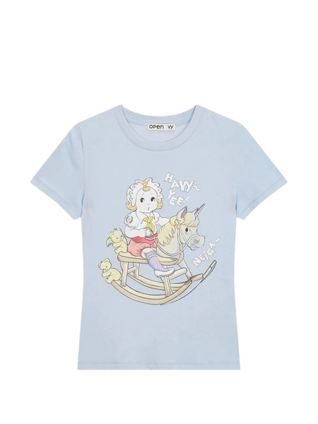 Open Yy Baby Graphic T-shirt - Blue 