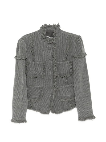  Open Yy Frayed Jacket - Grey 
