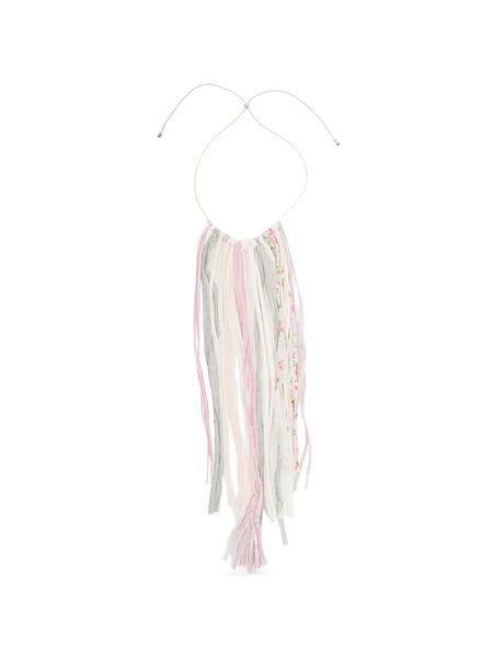  Open Yy Fringed Necklace - Pink 