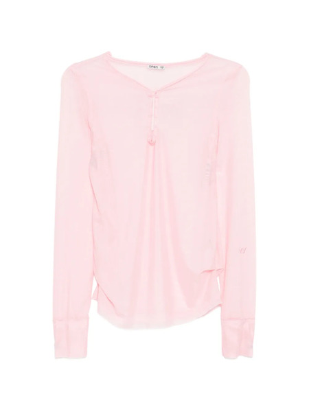  Open Yy Mesh Hooked T-shirt - Pink 