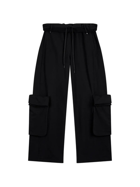  Open Yy Rolled Waist Cargo Trousers - Black 