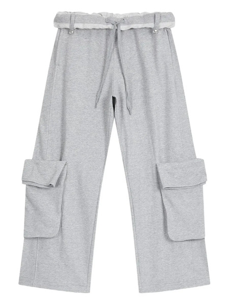  Open Yy Rolled-waist Cargo Trousers - Grey 