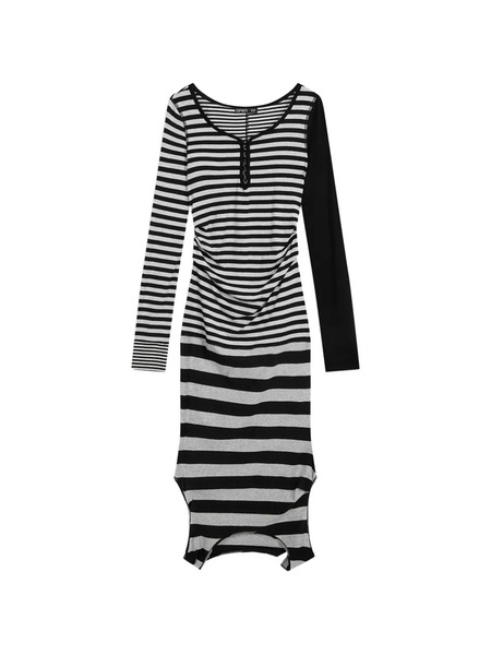  Open Yy Striped Convertible Hook Top - Black 