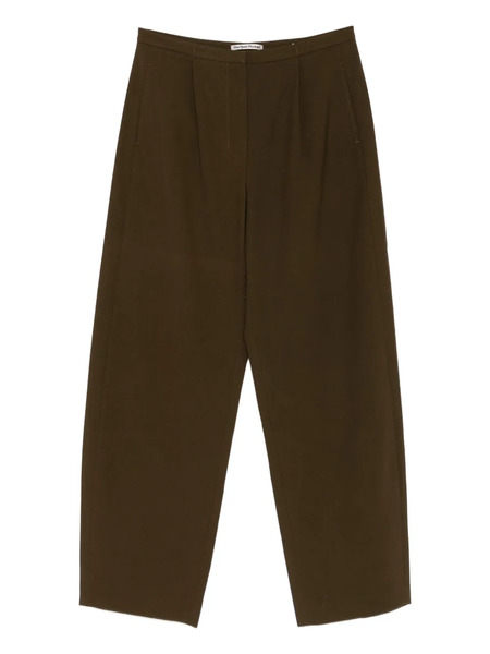  Open Yy Volume Tuck Pleated Trousers - Green 