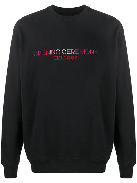  Opening Ceremony Embroidered-logo Crew-neck Sweatshirt - Black 