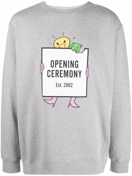  Opening Ceremony Lightbulb Box-logo Print Hoodie - Grey 