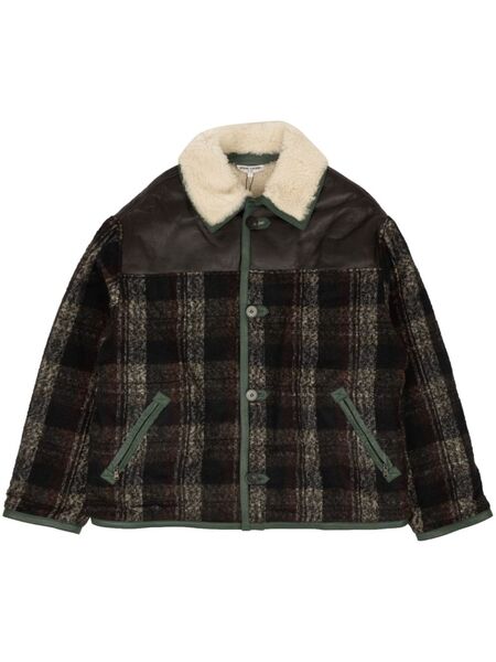  Opening Ceremony Tartan-check Shearling-collarjacket - Grey 