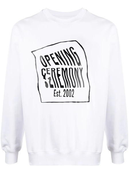  Opening Ceremony Warped-logo Cotton Sweatshirt - White 