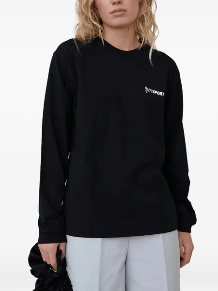  Opérasport Claudette Logo-printed Long-sleeve T-shirt - Black 
