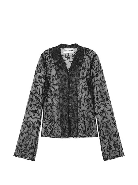  Opérasport Flora Lace V-neck Shirt - Black 