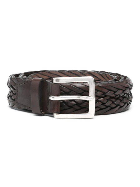  Orciani Braided Leather Belt - Brown 