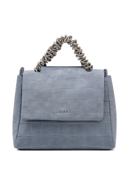  Orciani Crocodile-effect Chain Handle Tote Bag - Blue 