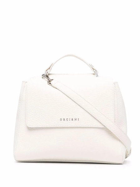  Orciani Foldover Leather Tote Bag - White 