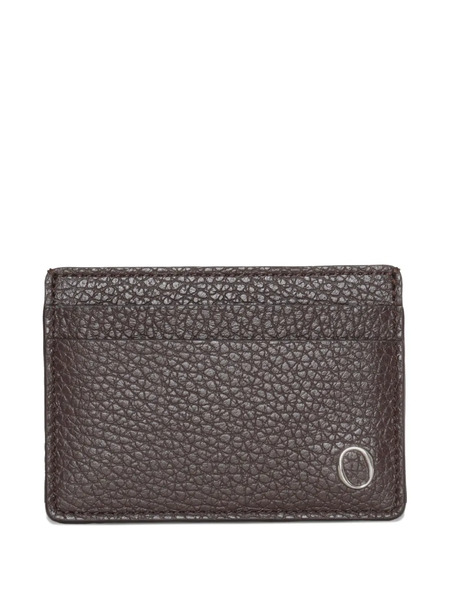  Orciani Hammered-leather Logo Cardholder - Brown 