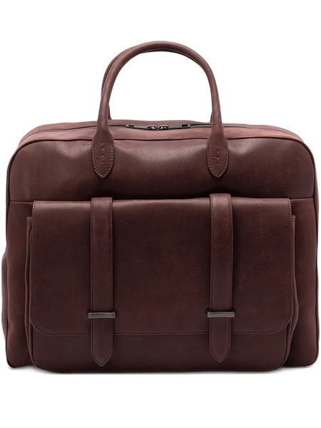 Orciani Jones Chevrette Double-pocket Leather Holdall - Red 