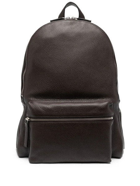  Orciani Logo-plaque Leather Backpack - Brown 