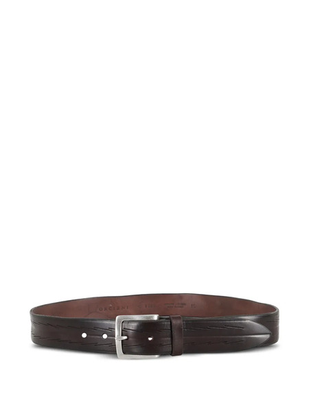  Orciani Rectangular Leather Belt - Brown 