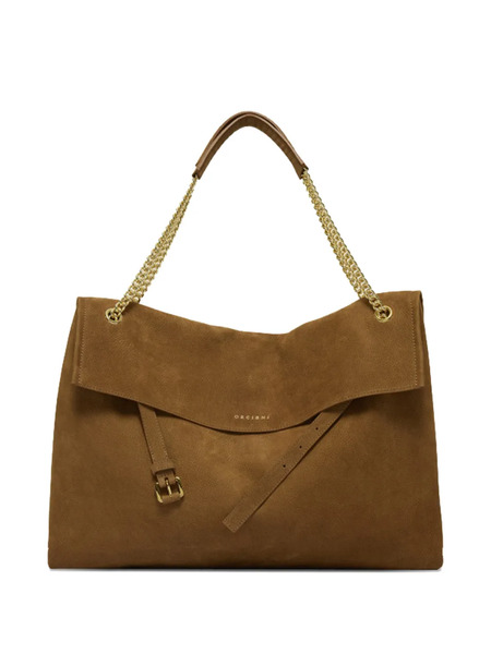  Orciani Venus Buckle Chain Shoulder Bag - Brown 