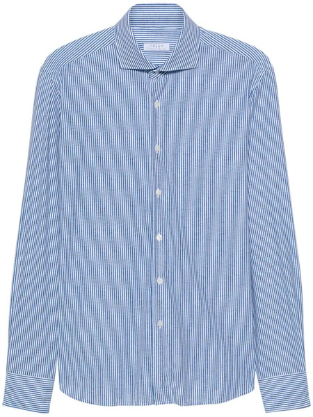  Orian Striped Stretch Shirt - Blue 